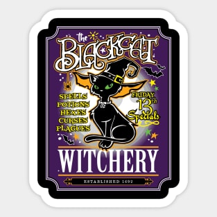 Jim8ball - Black Cat Witchery Sticker